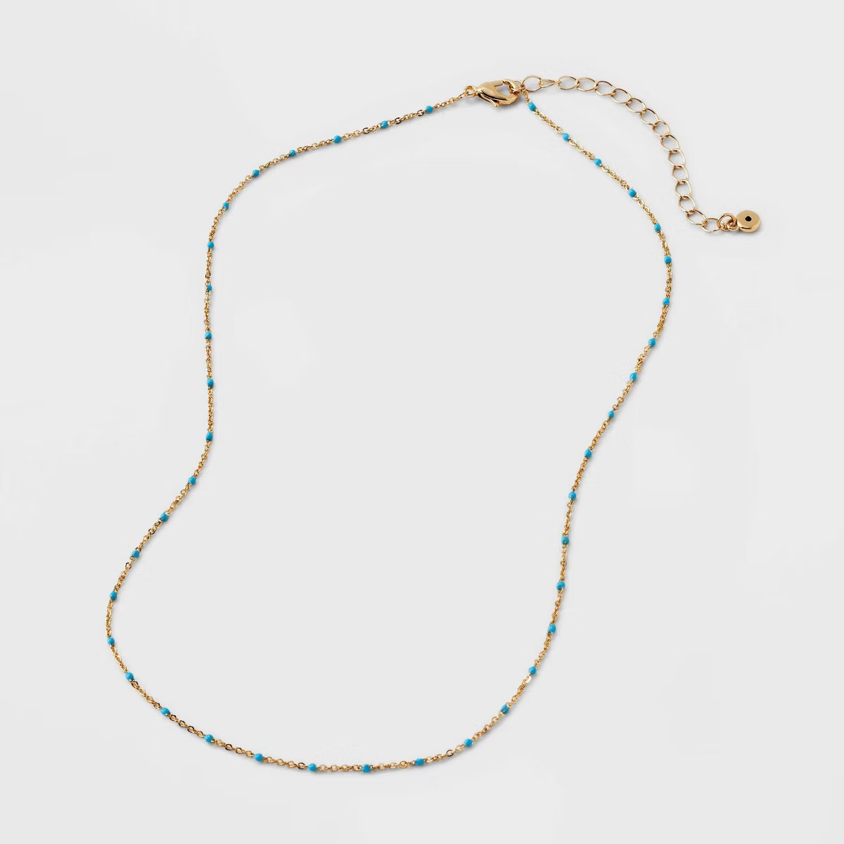 Turquioise Epoxy Beaded Necklace - Universal Thread™ Gold: Lobster Claw Clasp, 18" Length, Recy... | Target