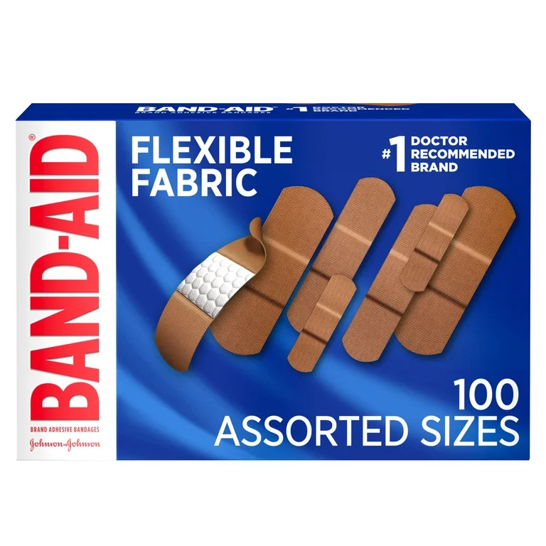 Band-Aid Brand Flexible Fabric Adhesive Bandages, Assorted, 100 Count | Walmart (US)