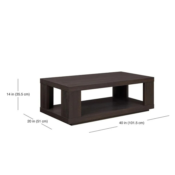 Better Homes & Gardens Steele Coffee Table with Lower Shelf, Espresso - Walmart.com | Walmart (US)