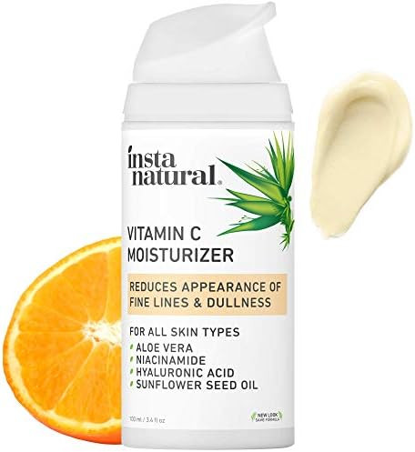 InstaNatural Vitamin C Moisturizer - Anti Aging & Wrinkle Cream - Hyaluronic Acid & Organic Jojob... | Amazon (US)