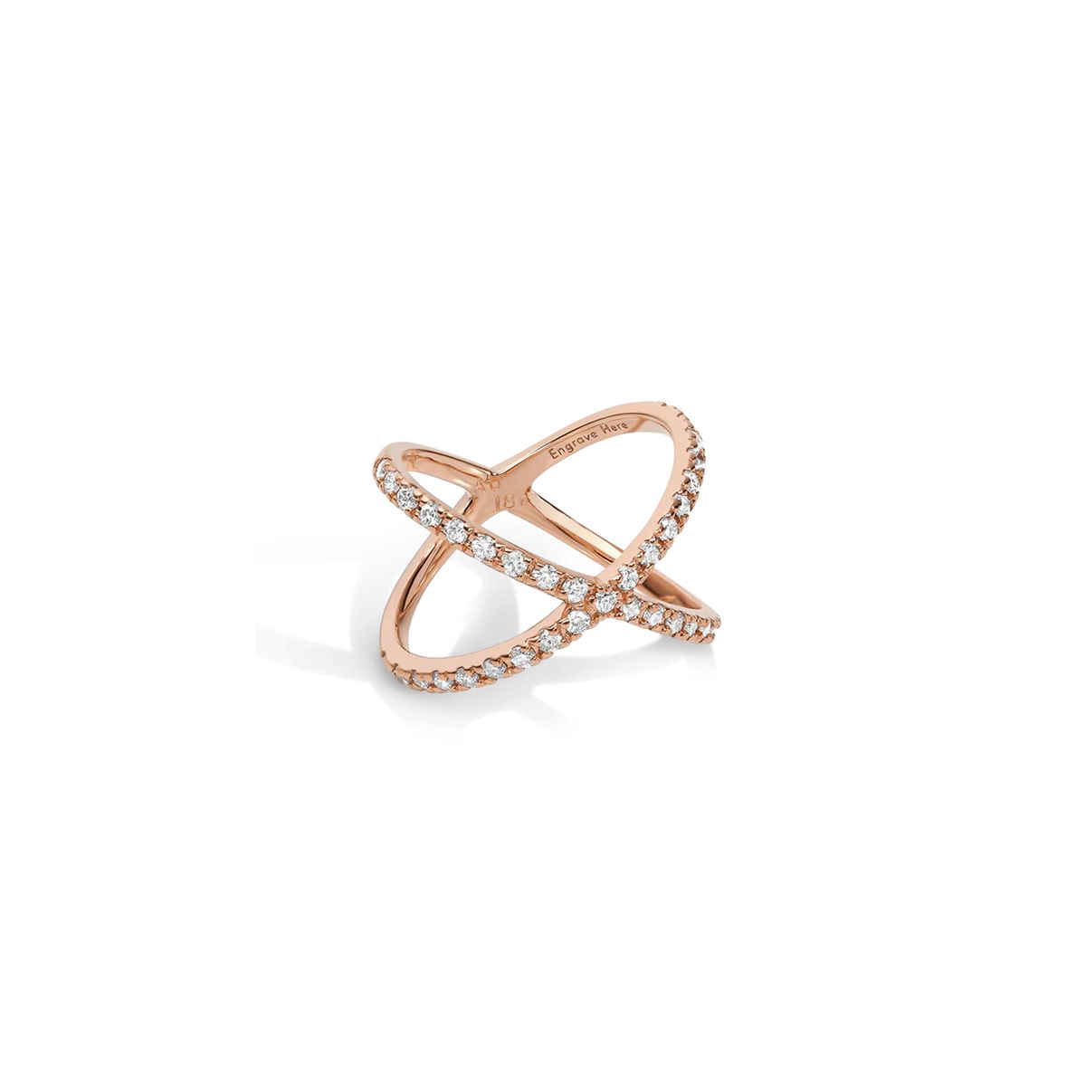 X Ring with White Diamonds | AUrate New York