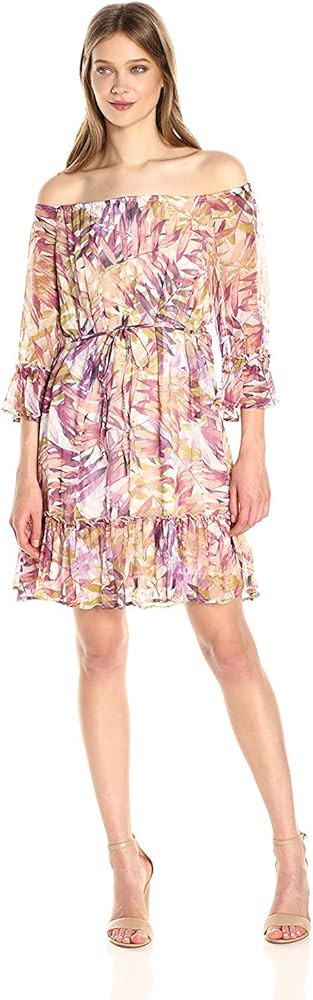 LuckyBrand Womens Palm Print Dress Fall Cocktail Dress Fall Mini Dress Fall Wedding Guest Dress Fall | Amazon (US)