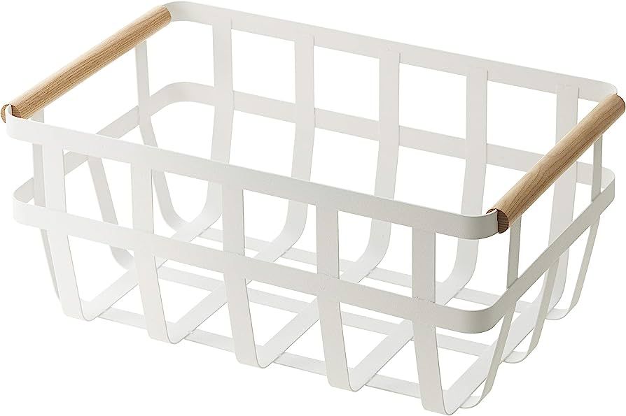 YAMAZAKI home 2507 Storage Basket-Dual Handle Organizer, One Size, White | Amazon (US)