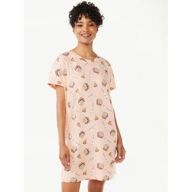 Joyspun Women's Print Sleepshirt with Pockets, Sizes S/M to 2X/3X | Walmart (US)