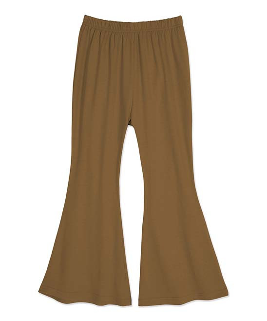 Basics by Sunshine Swing Girls' Casual Pants light - Light Brown Flare Pants - Girls | Zulily