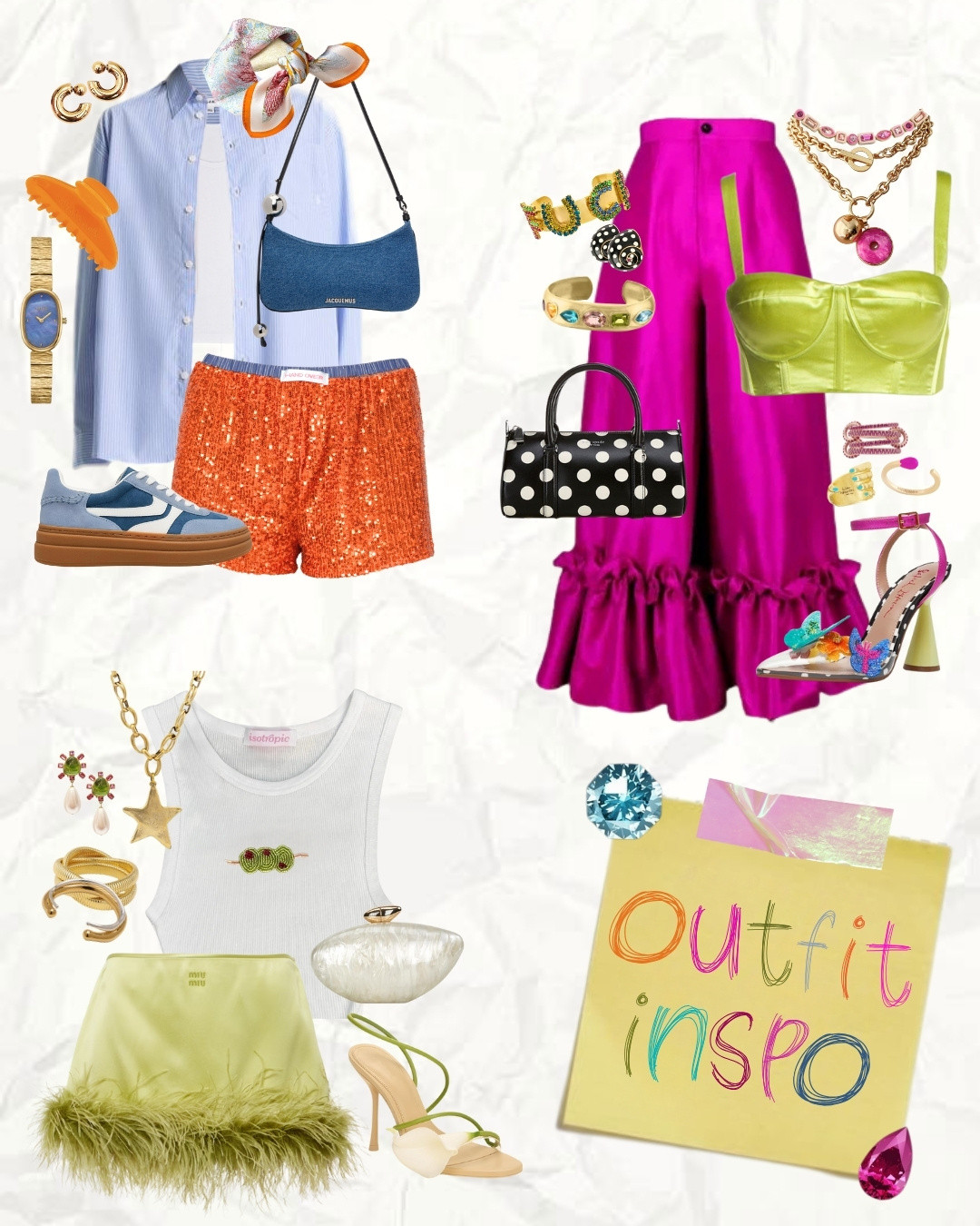 SPRING SUMMER OUTFIT INSPO! 
#springfashion #summerfashion #outfitideas #outfitinspo #maximalist spring summer fashion, boxers, miumiu, steve madden, colorful outfits, colorful fashion, maximalist fashion, maximalist style, amazon fashion, amazon finds, betsey johnson, kate spade, cool girl,  

 #LTKSummerEdit #LTKSeasonal #LTKStyleTip