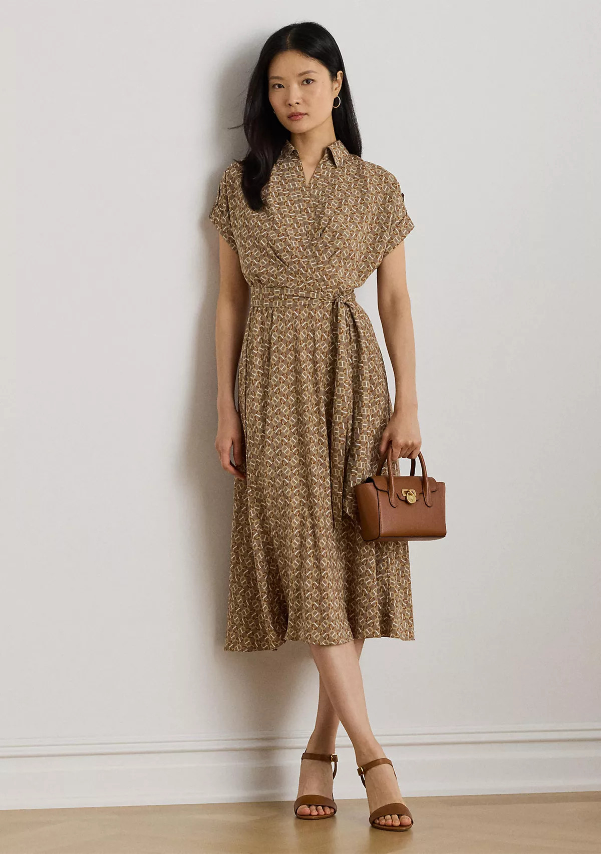 Lauren Ralph LaurenGeo-Print Belted Crepe Dress | Belk