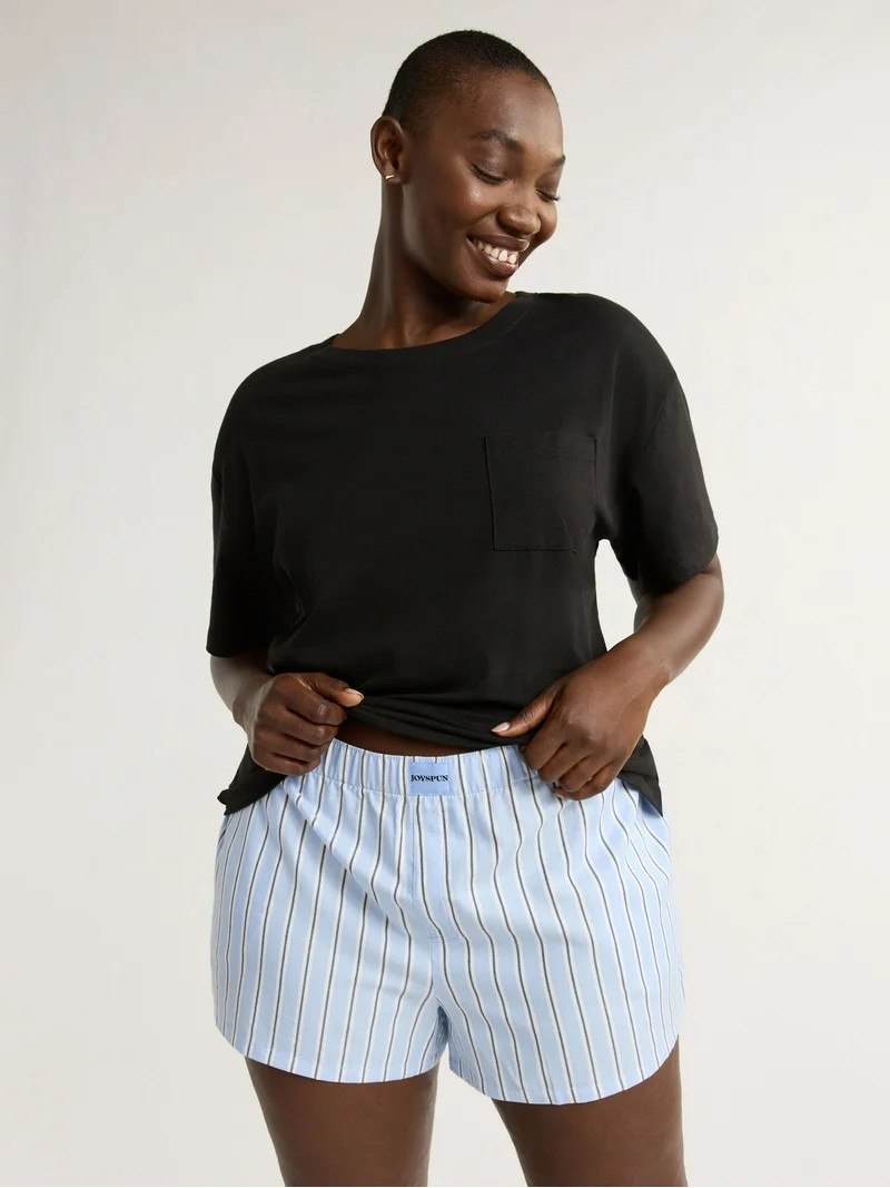 Joyspun Women's Woven Pajama Boxer Shorts, 3'' Inseam, Sizes XS-3X | Walmart (US)
