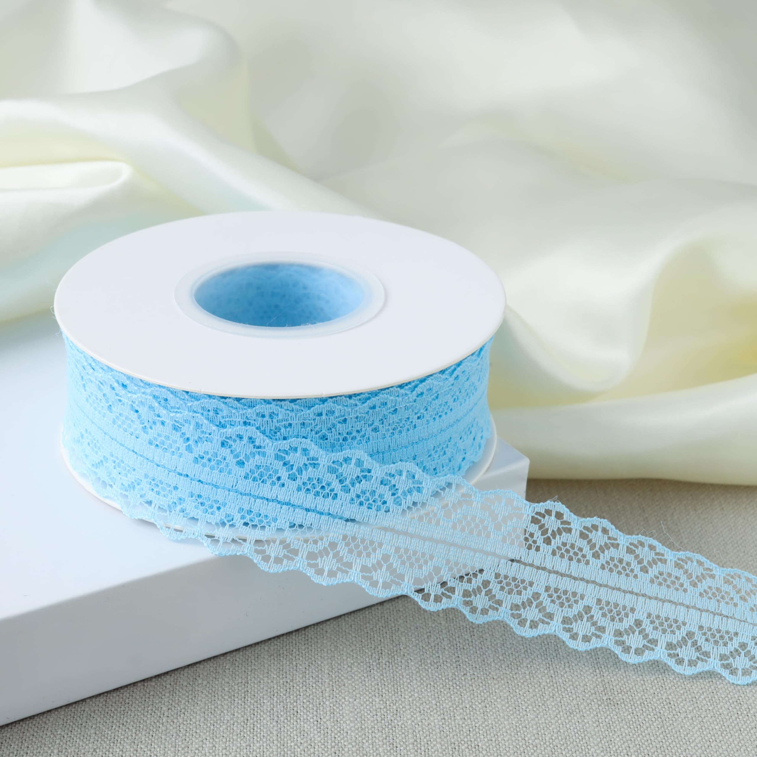 25 Yards Lace Trim Ribbon, 1.2 Inch Wide Vintage Lace Ribbons for Gift Wrapping, Flower Ribbon, W... | Amazon (US)