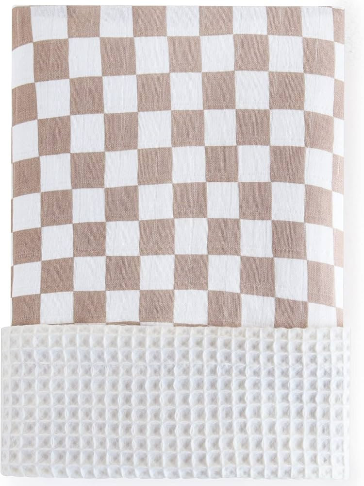 LifeTree Waffle Baby Blankets Neutral, Muslin Checkered Swaddle Blankets for Boys Girls, 2 Layers... | Amazon (US)