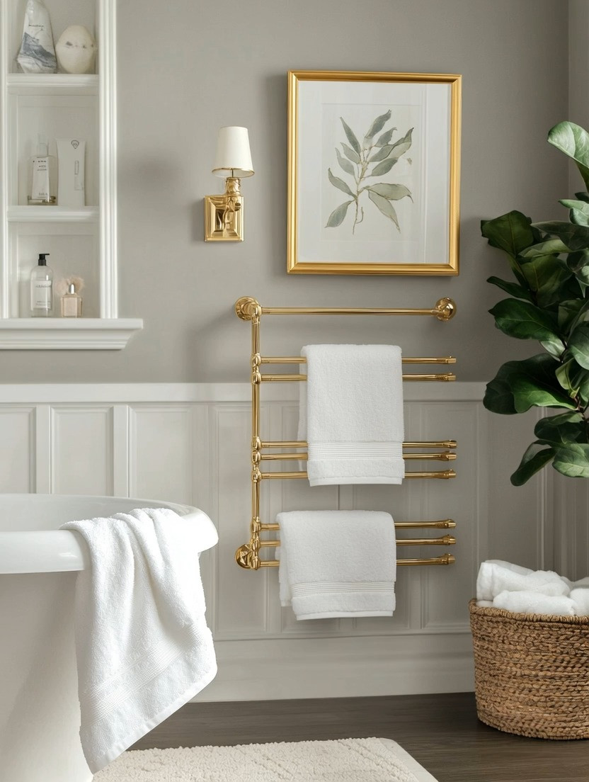 The easiest way to elevate your bathroom—without a full renovation?

Add one statement detail that’s both beautiful and practical.

This open-ended gold towel warmer does exactly that.
It keeps multiple towels within reach, adds everyday comfort, and instantly gives your bathroom that designer, hotel-like feel.

Placed right next to your bathtub, it becomes part of your daily routine—warm towels, organized space, and a clean, elevated look.

It’s one of those small upgrades that makes a big difference.

We’ve included multiple gold towel warmer options to help you create this look effortlessly.

#BathroomUpgrade #HomeDetails #LuxuryLiving 

 #LTKHome