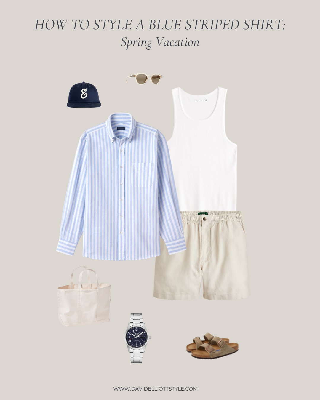 How to Style a Blue striped Oxford shirt on Spring Vacation for men  

 #LTKSeasonal #LTKMens