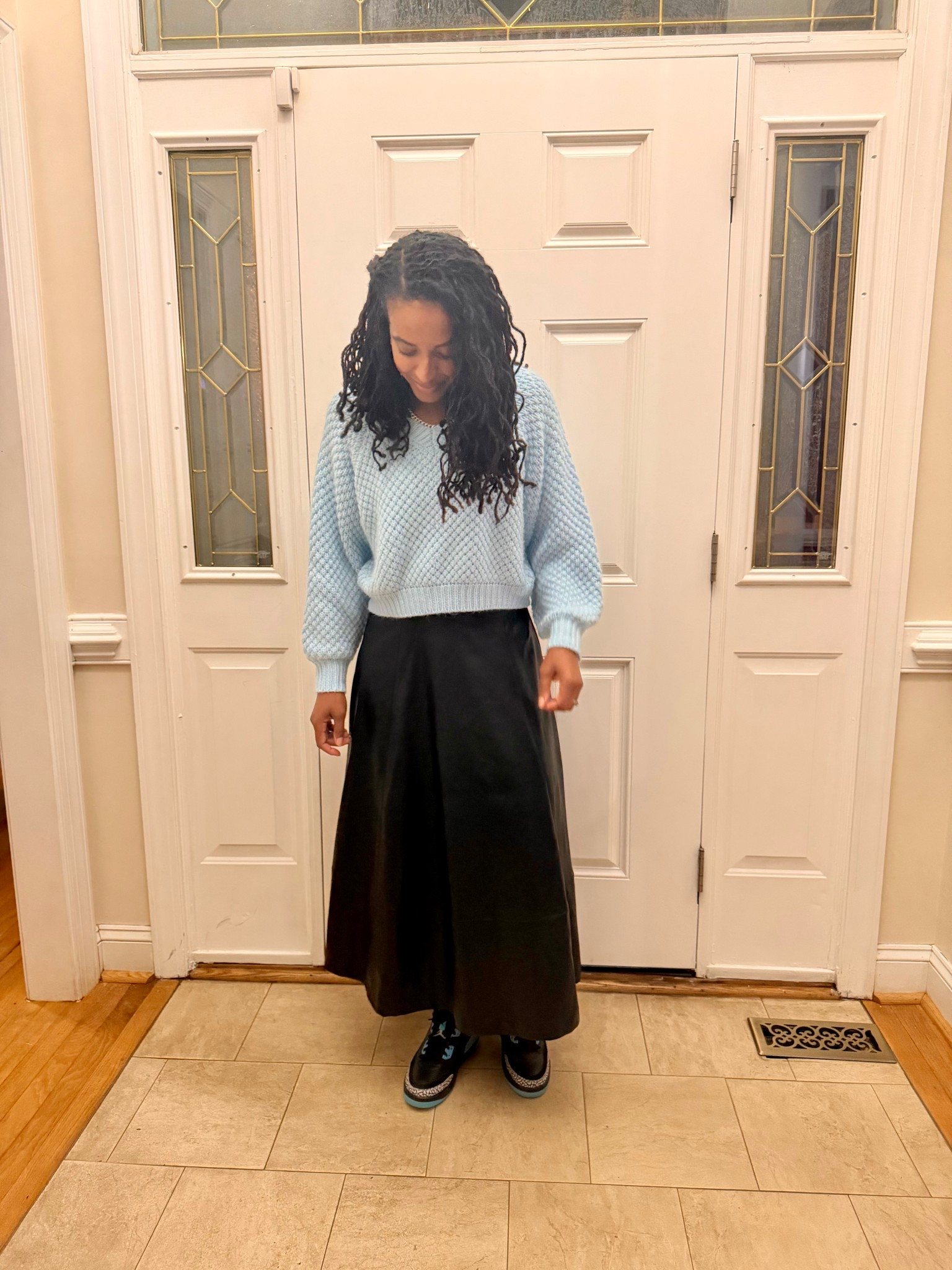 Friendsgiving

Black leather skirt outfit for Thanksgiving 🍁✨

Styled my Lolita Leather Skirt with a blue knit crop sweater + Jordan Spizike Low Black/Wolf Grey/Gamma Blue for a chic but cozy holiday vibe. Perfect fall outfit inspo, dinner-ready look, and comfy enough for seconds 😌

#LTKHoliday #LTKFindsUnder100 #LTKSeasonal