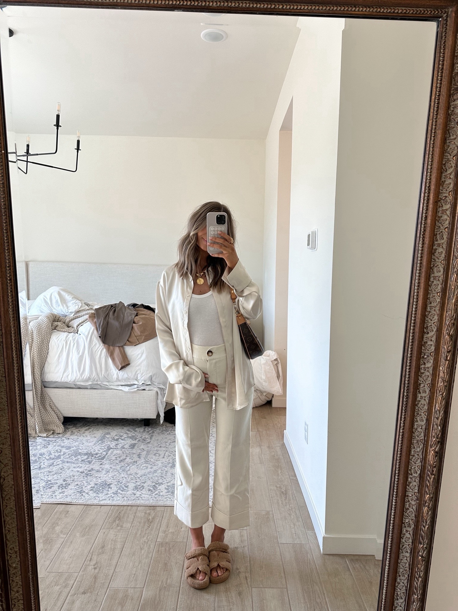 Small in top & button up - 8 in pants! 🤍💫

Bump style, pregnancy style, chic, ootd, mom style 

#LTKbump