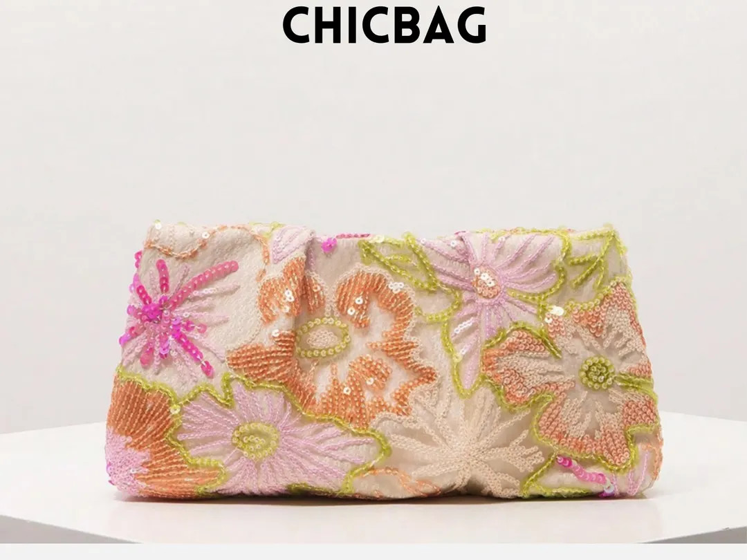 Elegant Floral Sequin Clutch Bag for Women, Sparkling Bridal Party Wedding Prom Purse | Etsy (US)