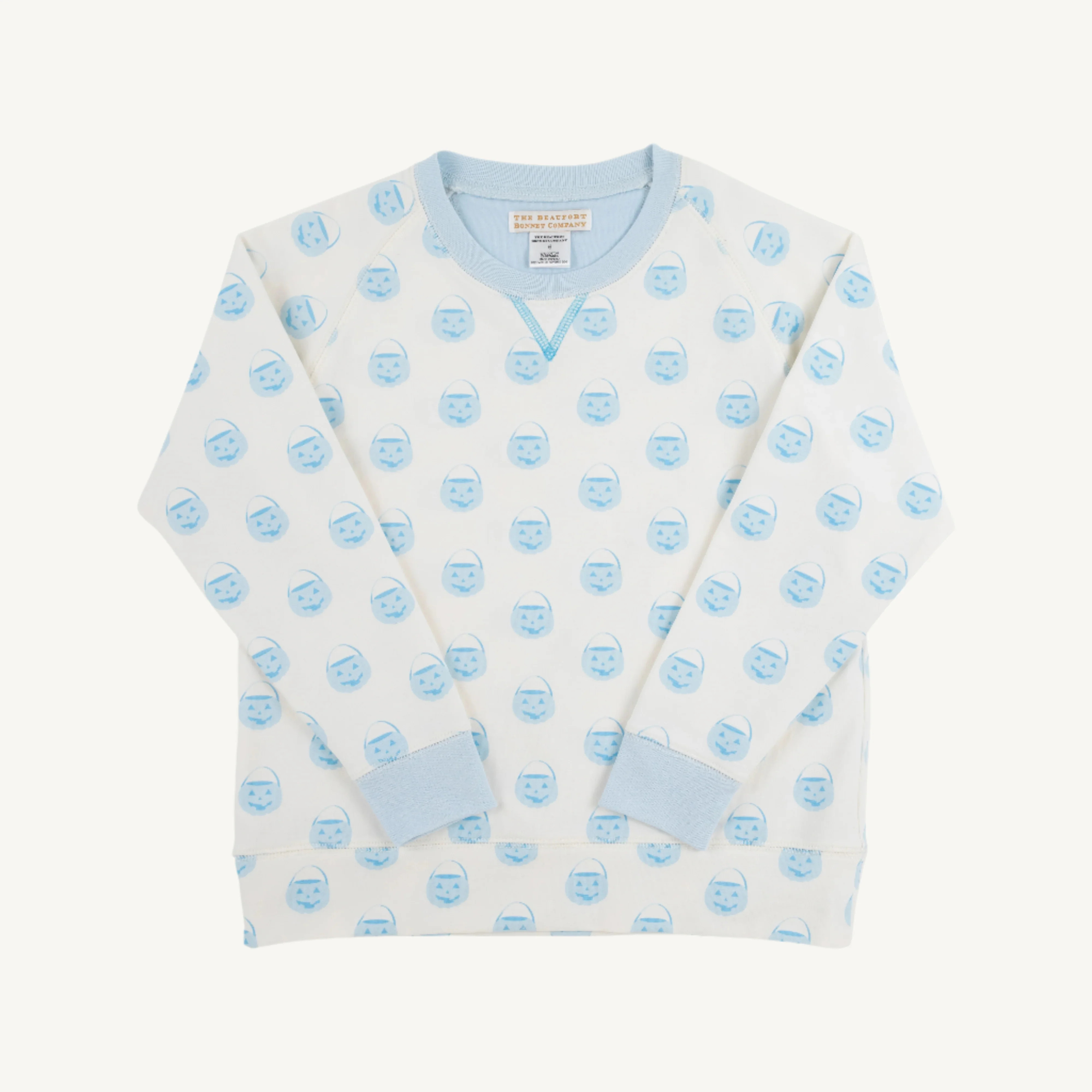 Cassidy Comfy Crewneck - Vintage-Prep Pumpkin Pails with Buckhead Blue | The Beaufort Bonnet Company