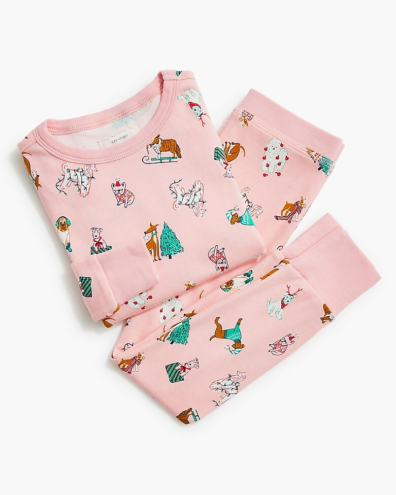 Girls' holiday dog pajama set | J.Crew Factory