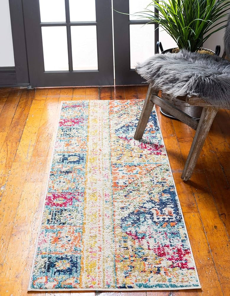 Rugs.com El Paso Collection Rug – 6 Ft Runner Multi Medium Rug Perfect for Hallways, Entryways | Amazon (US)