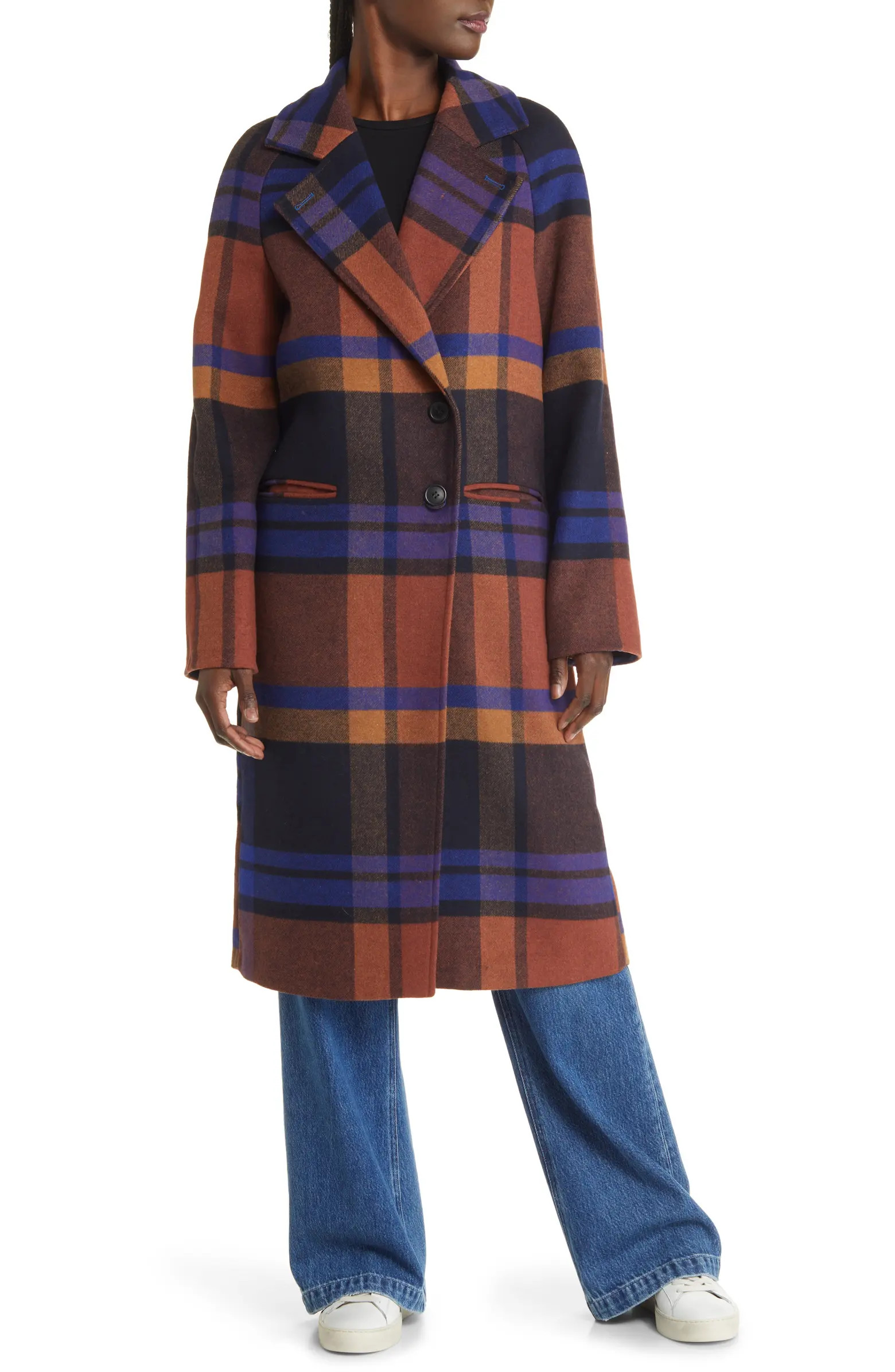 Walker Relaxed Fit Plaid Coat | Nordstrom