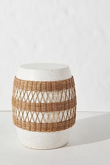 Maggie Rattan-Wrapped Stool | Anthropologie (US)