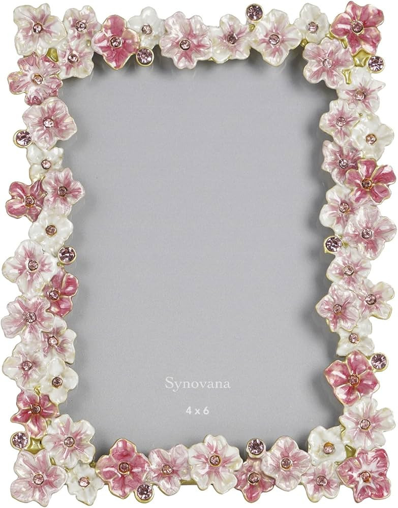 Pink Flower Picture Frame 4x6 Blossom Photo Frame for Tabletop Display, Decorative Flower Design ... | Amazon (US)