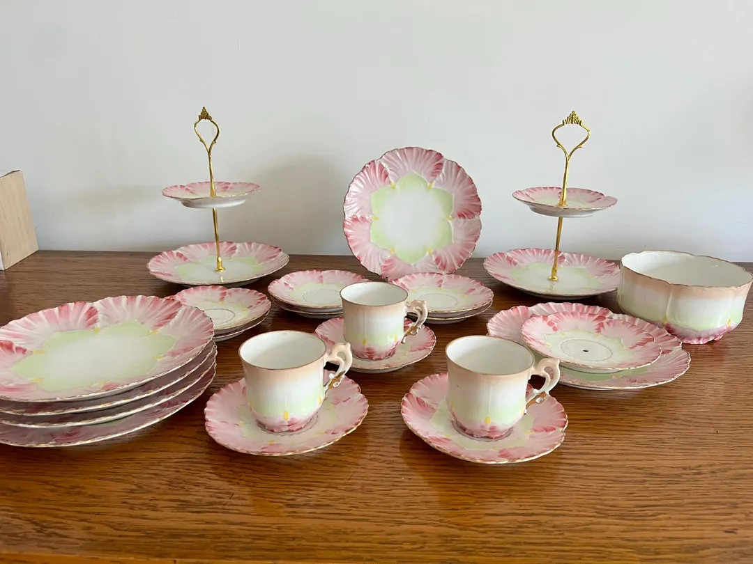 Antique Vintage China, Pink, Cake Stands, Plates, Etc Individual Items - Etsy | Etsy (US)