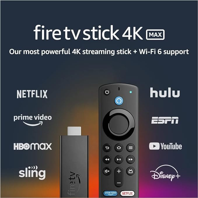 Fire TV Stick 4K Max streaming device, Wi-Fi 6, Alexa Voice Remote (includes TV controls) | Amazon (US)