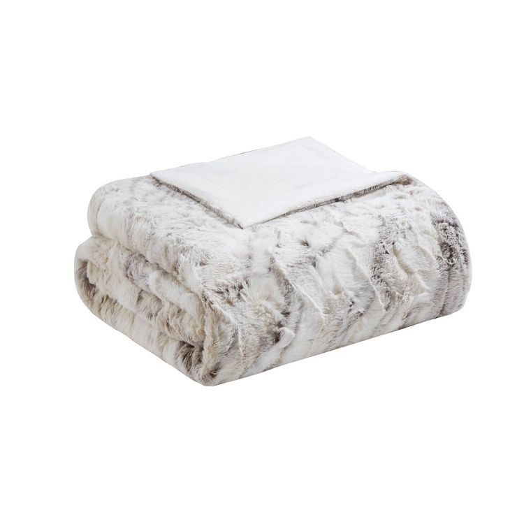 60"x70" Oversized Aina Faux Fur Throw Blanket - Madison Park | Target
