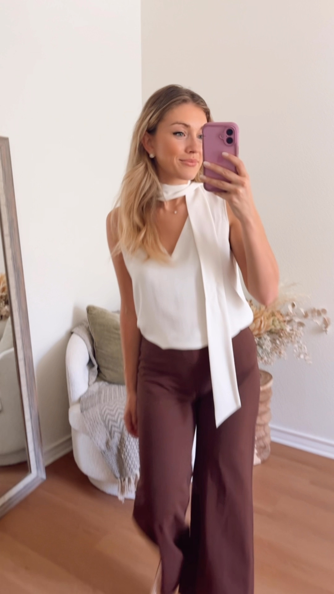 Gorgeous dark chocolate colored work pants! Threw on a staple blouse I’ve had for years and ready to run to work! 

#LTKWorkwear #LTKStyleTip #LTKFindsUnder50