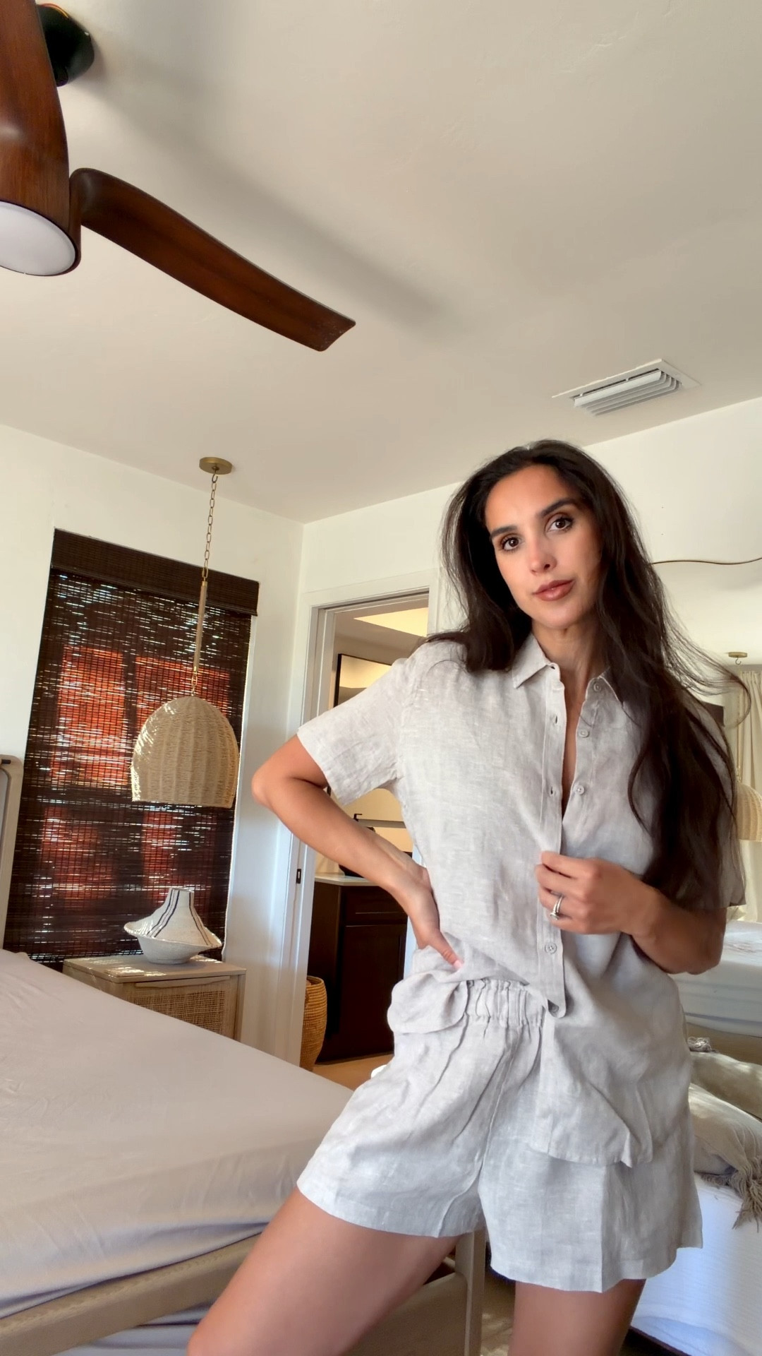 My new @onequince 100% linen pajamas!!! Get your best sleep ever with these 😍☁️ relaxed fit, has pockets, super comfortable, and sustainable fabric!!! 67% less than designer sites #quincepartner 

#LTKmorningroutine #LTKSpringSale #LTKmomlife