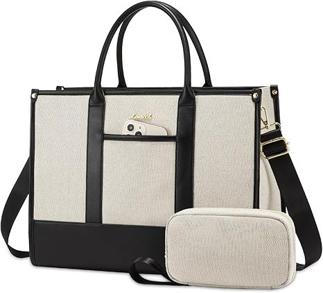 LOVEVOOK Laptop Tote Bags for Women Canvas Work Bag 15.6 inch Large Professional Teacher Purse Li... | Amazon (US)