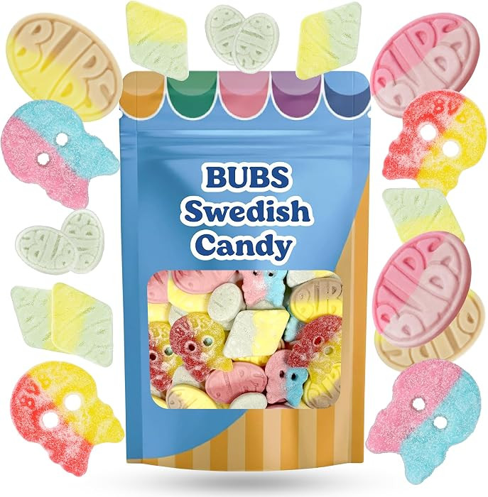 BUBS Swedish Candy Mix – 1 lb Bag, Made in Sweden | 6 Flavor Variety with Sweet & Sour Skulls, ... | Amazon (US)