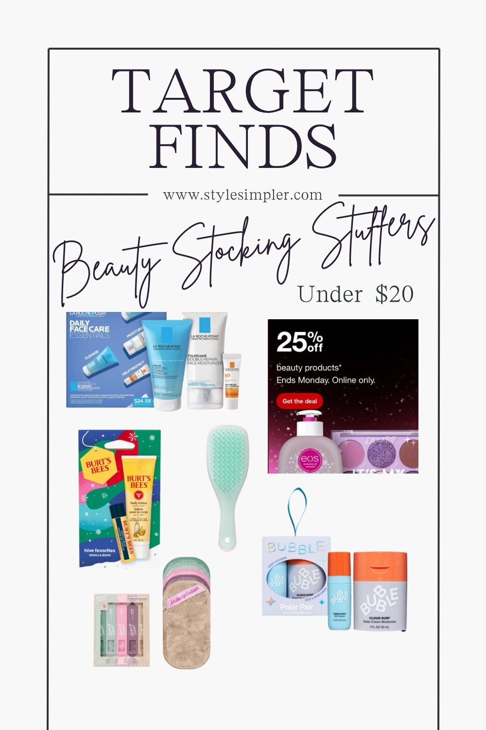 Beauty stocking stuffers for her and under $20 with Target promo of 25% off through Monday 12/1!  

#LTKCyberWeek #LTKBeauty #LTKGiftGuide