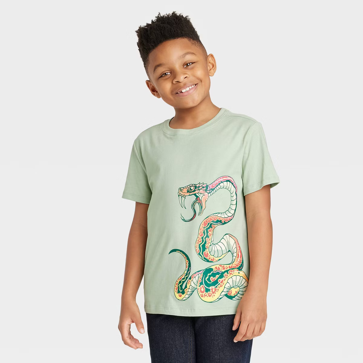 Boys' Snake Short Sleeve Graphic T-Shirt - Cat & Jack™ Green | Target