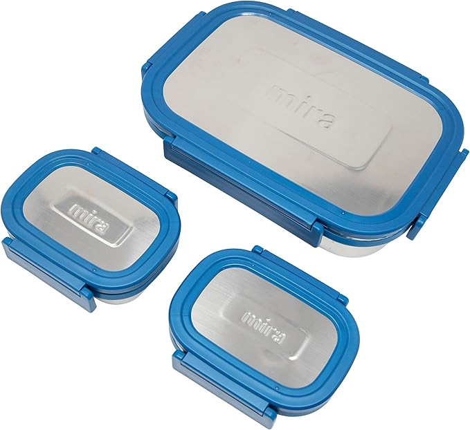 MIRA Food Storage Containers with Lids, Stainless Steel Reusable Lunch & Food Nesting Containers,... | Amazon (US)