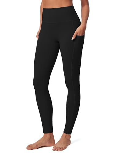 IUGA Compression Leggings for Women Tummy Control No Front Seam Leggings with Pockets High Waisted Workout Yoga Pants Black | Amazon (US)