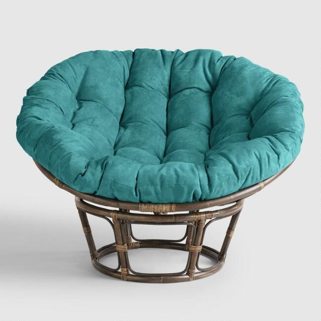 Teal Microsuede Papasan Chair Cushion | World Market