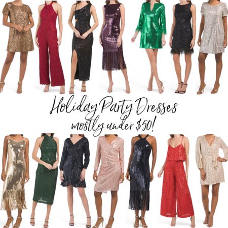 Sparkly holiday party dresses, all under $80 and most $50 or less! 
.

Sequined dress Holiday party outfit Christmas outfit New Year’s Eve outfit winter outfit holiday outfit 

#LTKunder100 #LTKHoliday #LTKunder50