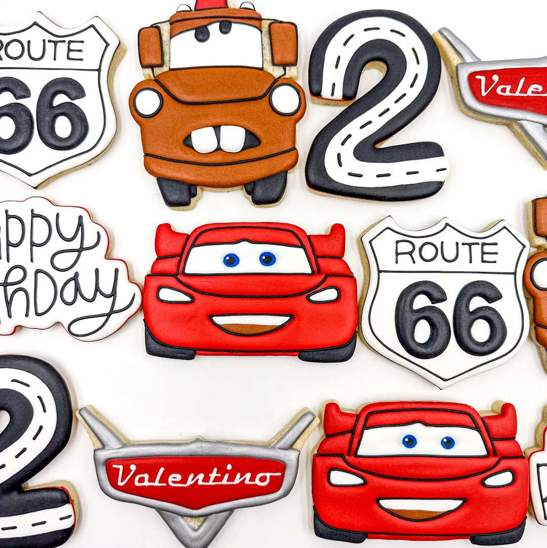 Cars Sugar Cookies, One Dozen Cookies, Custom Cars Cookies, Mater Cookies, Lightning Mcqueen Cook... | Etsy (US)