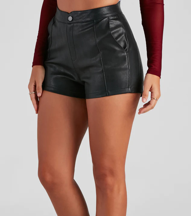 Smooth Moves PU High-Rise Shorts | Windsor Stores