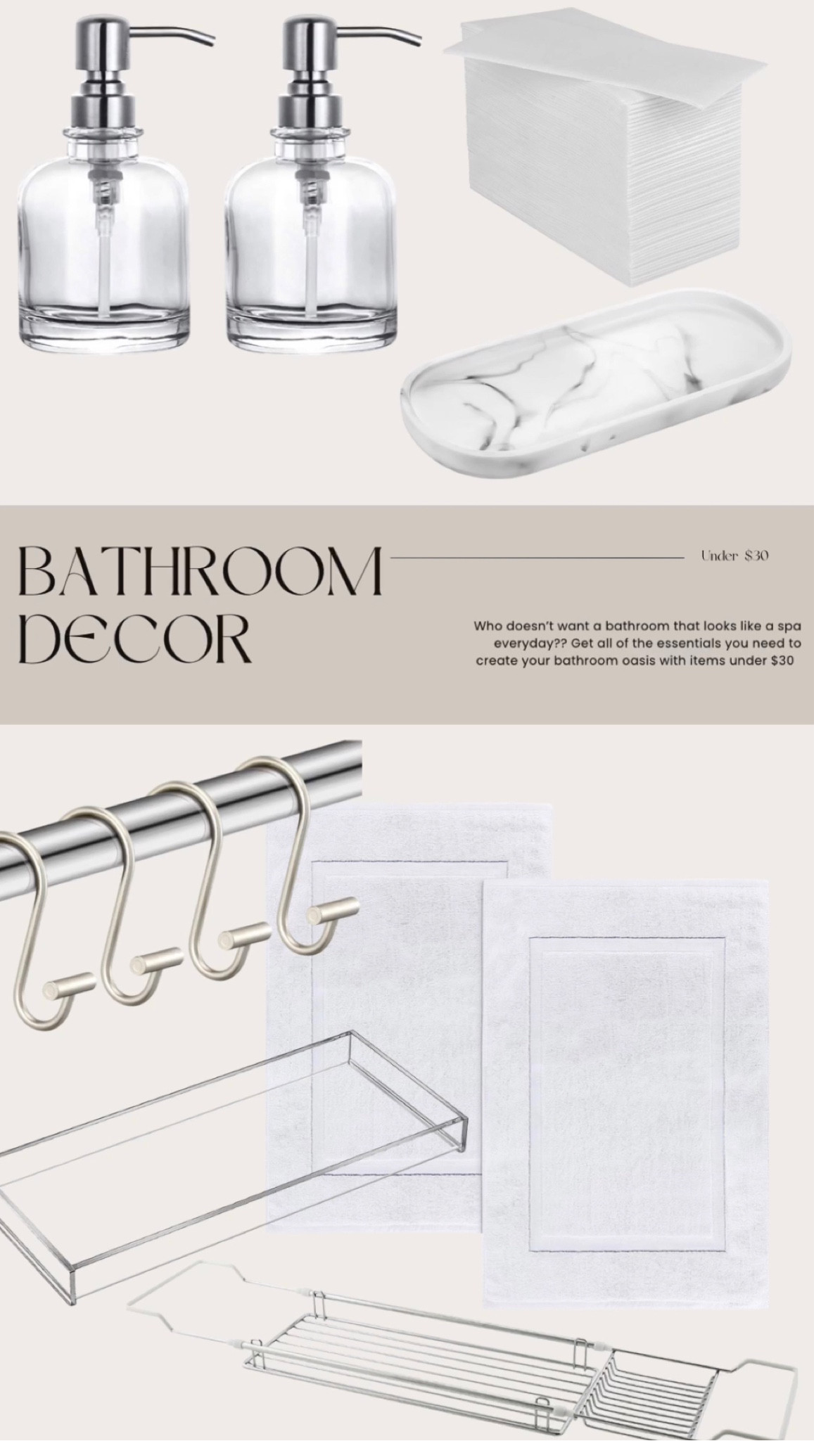 Shop my spa-like bathroom decor from Amazon #amazonhome #amazonbathroom #amazondecor #amazonmusthaves #amazonfinds #amazondeals 

#LTKunder50 #LTKhome #LTKstyletip