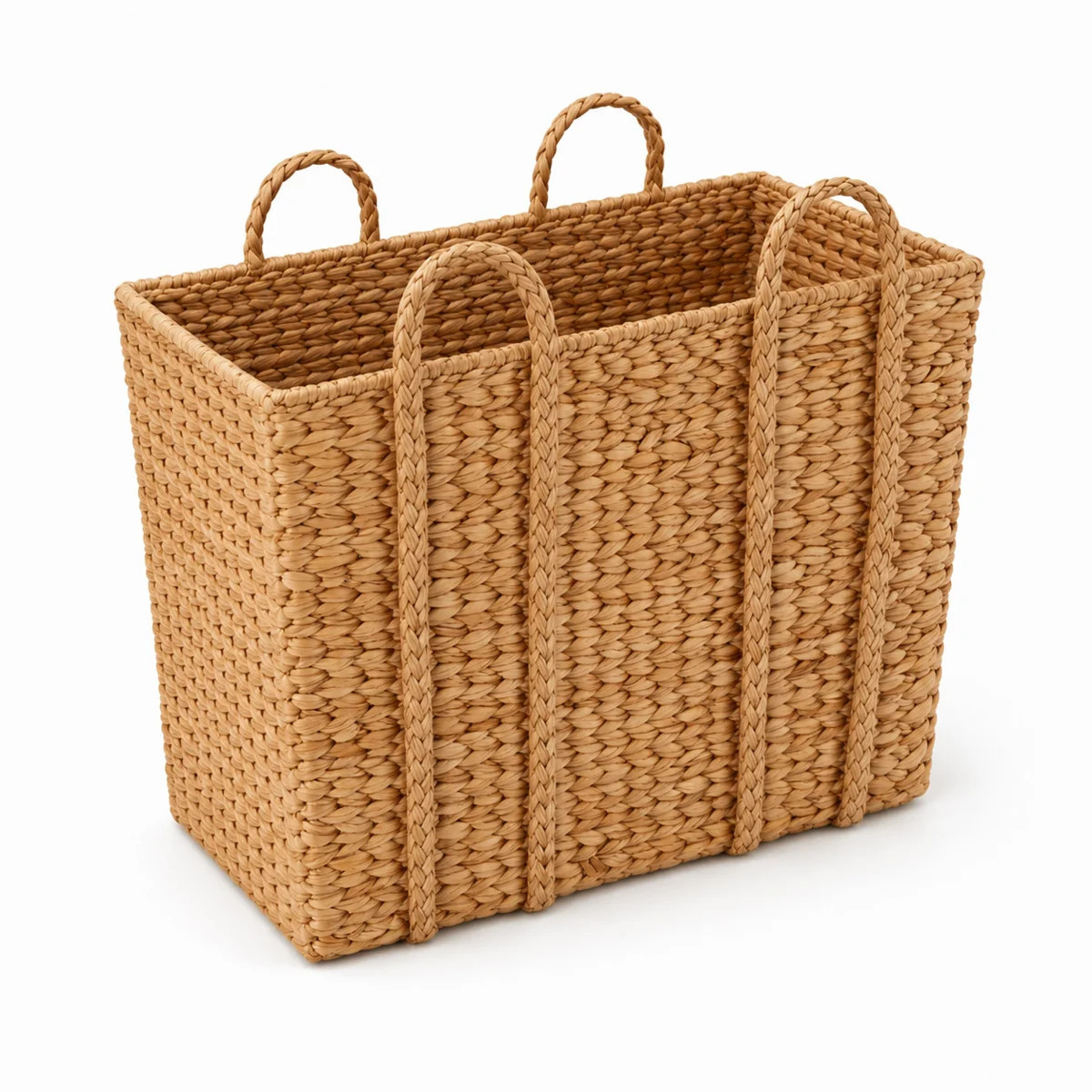 Cole and Grey Seagrass Handmade Woven Brown Decorative and Functional Storage Basket with Braided Handles | Wayfair North America