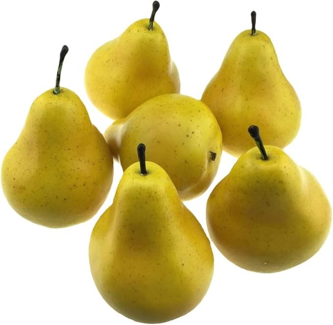 Amazon.com: Wakauto 6pcs Fake Pear Artificial Fruit Faux Pears for Home Shop Supermarket Props Fr... | Amazon (US)