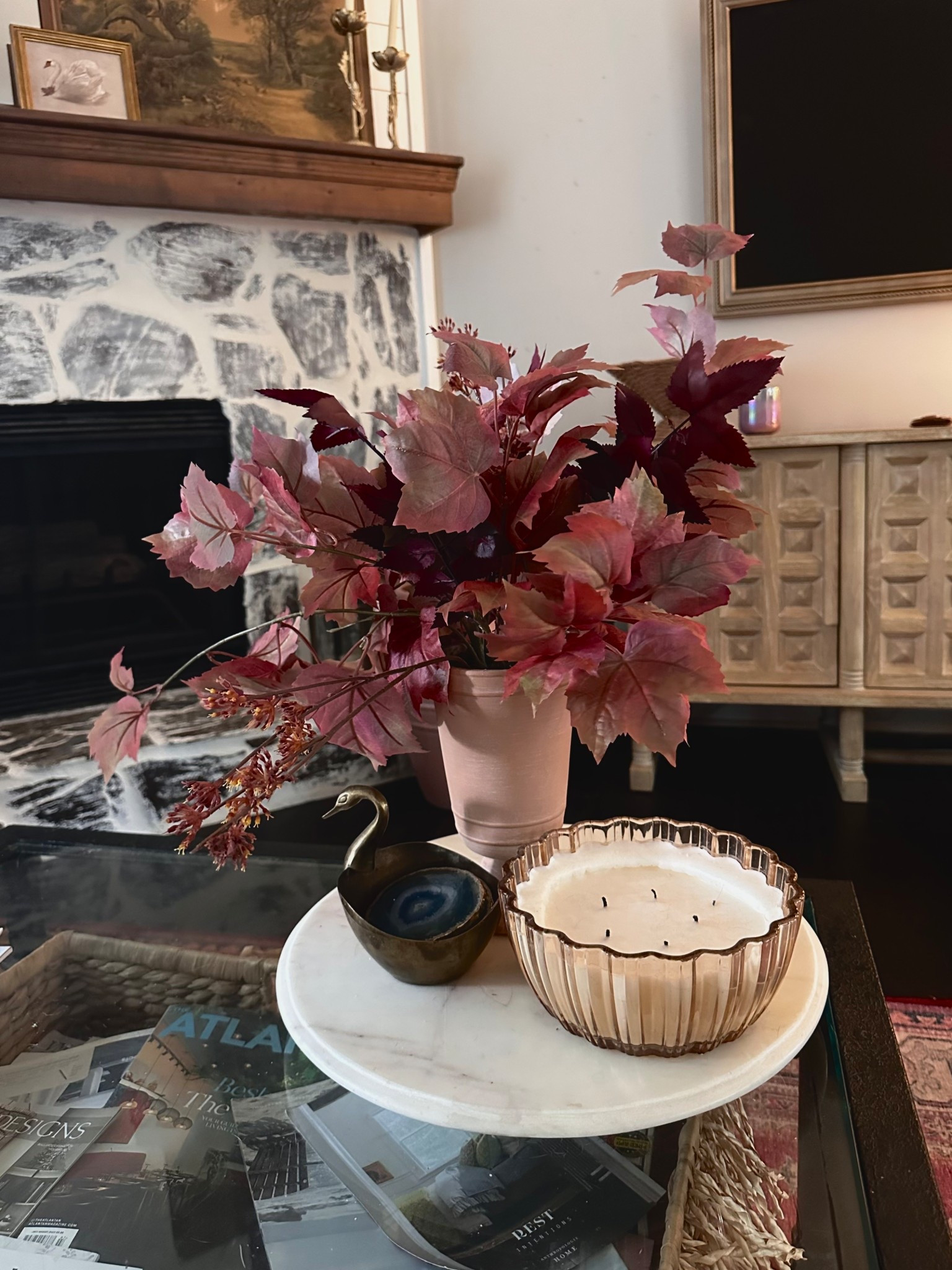 Living room decor | faux florals | faux stems | candle | home decor 

#LTKFindsUnder50 #LTKHome #LTKStyleTip