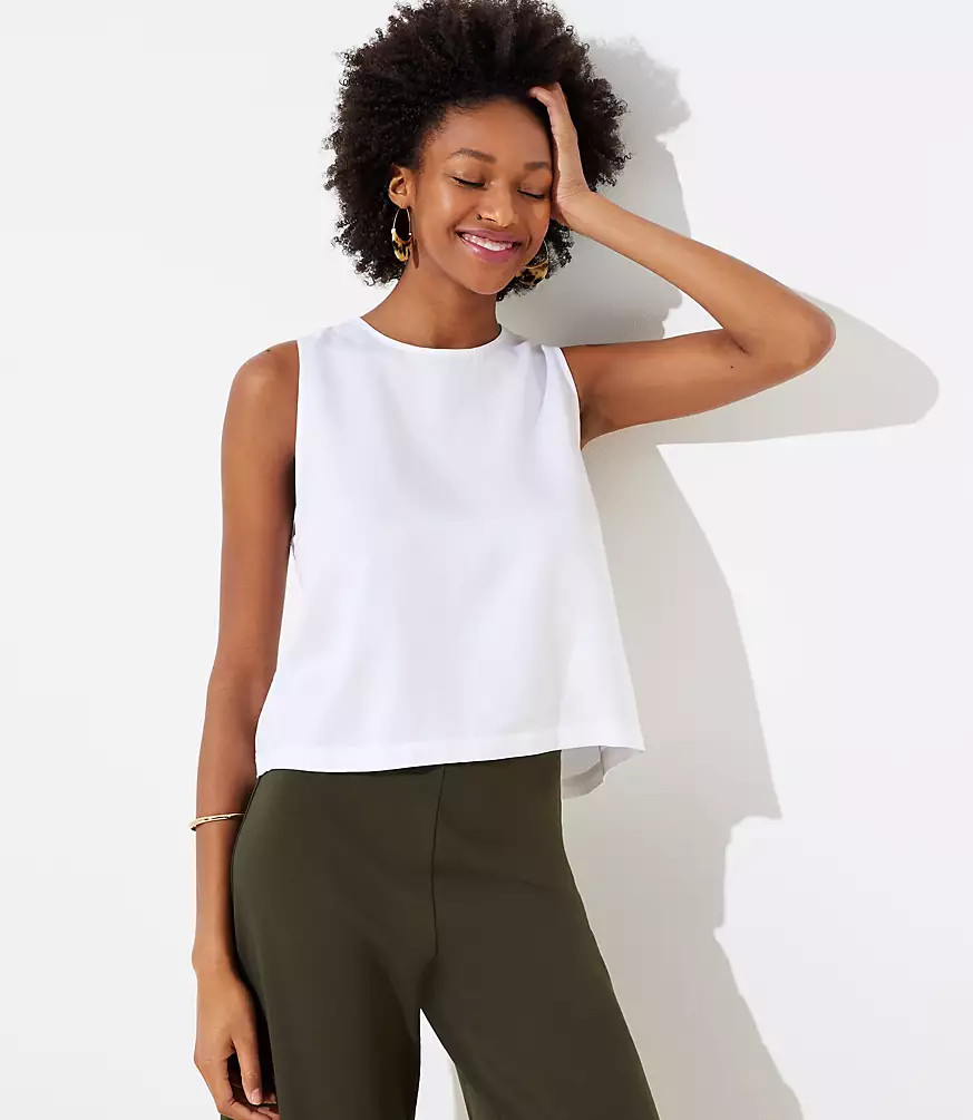 Shirred Back Shell | LOFT