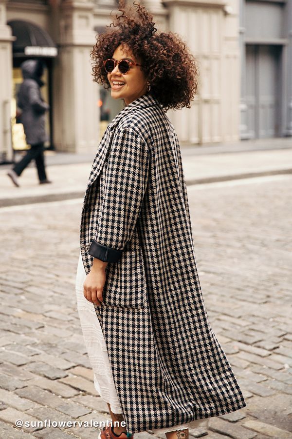 UO Checkered Longline Overcoat | Urban Outfitters (US and RoW)