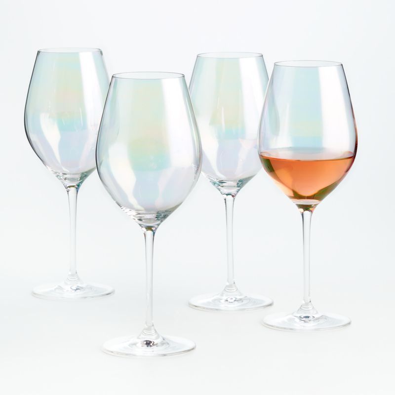 Lunette Iridescent Wine Glasses, Set of 4 + Reviews | Crate & Barrel | Crate & Barrel
