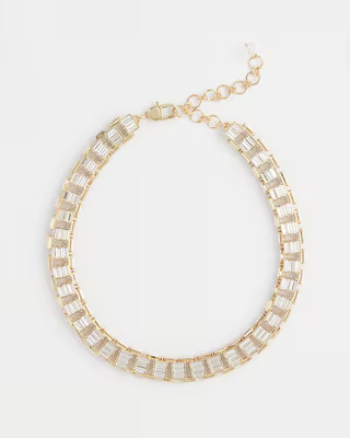 Gold Tone Baguette Collar Necklace | Chico's