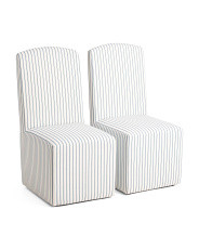 Set Of 2 19x39 Striped Caster Wheel Slipcover Look Dining Chairs | Kitchen & Dining Room | Marsha... | Marshalls