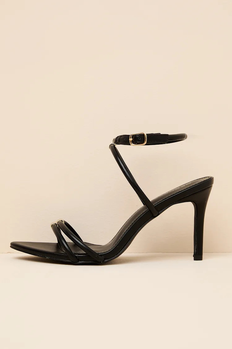Baila Black Ankle Strap High Heel Sandals | Lulus